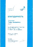 Благодарность Ситдикову Р.Э.  (за участие в фестивале Билет в будущее)